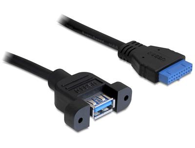 Delock 83118 Kabel USB 3.0 pin header female > 1 x USB 3.0-A female Delock 83118 Kabel USB 3.0 pin header female > 1 x USB 3.0-A female