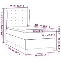 Boxspring met matras stof crèmekleurig 80x200 cm - thumbnail