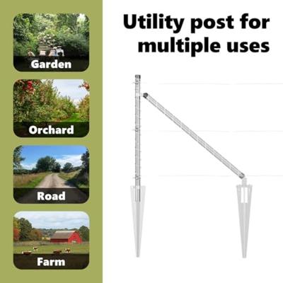 VidaXL Afrasteringspaal 7 pcs zilver staal