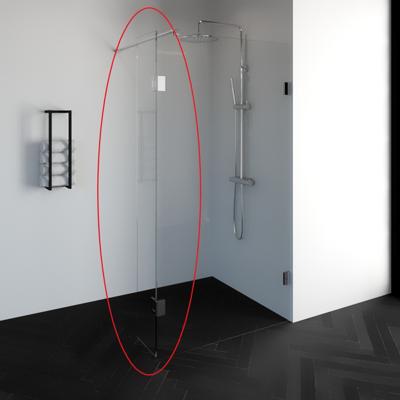 BRAUER Draaibare zijwand 40 helder glas greeploos