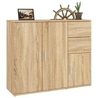 Dressoir 91x29,5x75 cm bewerkt hout sonoma eikenkleurig - thumbnail