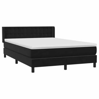 Boxspring met matras fluweel zwart 160x220 cm