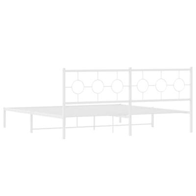 Bedframe met hoofdbord metaal wit 193x203 cm