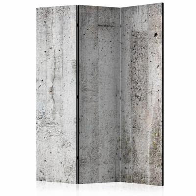 Vouwscherm / Kamerscherm - Grijze wand van beton 135x172 cm , gemonteerd geleverd dubbelzijdig geprint