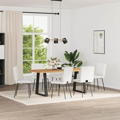 Eetkamerstoelen 6 st kunstleer wit