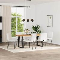 Eetkamerstoelen 6 st kunstleer wit - thumbnail