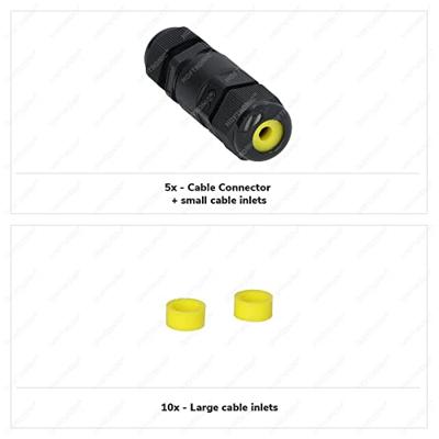 Set van 5 Kabelverbinders - IP68 Waterdicht - Koppelstuk voor binnen en buiten - Geschikt voor 4-12 mm kabeldikte