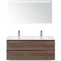 Dante Badmeubelset 120 cm - 4 Laden Tabacco - Keramische Wastafel Wit Cover met Sence Spiegel - thumbnail