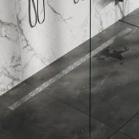 Brauer Douchegoot met Standaard Rooster en Flens - 200 cm - Rvs Geborsteld - thumbnail