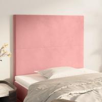 Hoofdborden 2 st 100x5x78/88 cm fluweel roze - thumbnail