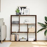 Kamerscherm / boekenkast 102x29x103,5 cm hout gerookt eiken - thumbnail