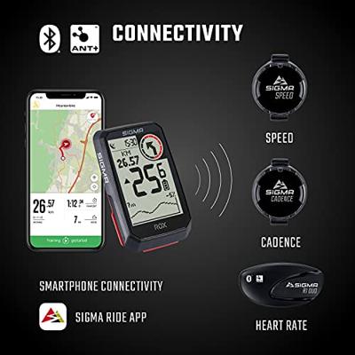 Sigma rox 4.0 gps zw/zw hr stuurhouder + ant + /ble borstriem