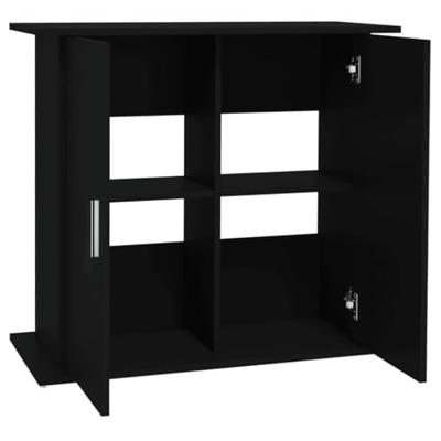 Aquariumstandaard 81x36x73 cm bewerkt hout zwart - thumbnail