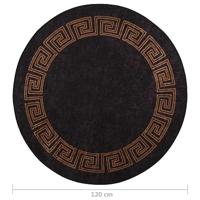 Vloerkleed wasbaar anti-slip 120 cm zwart en goudkleurig - thumbnail