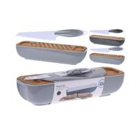 Excellent Houseware Broodtrommel + Houten Snijplank en Mes Assorti - thumbnail