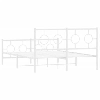 Bedframe met hoofd- en voeteneinde metaal wit 135x190 cm