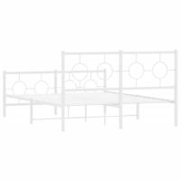 Bedframe met hoofd- en voeteneinde metaal wit 135x190 cm - thumbnail
