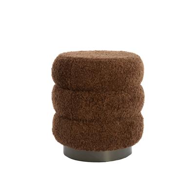 Light & Living Light&living Poef Ø40x45 cm JOBBI bruin+mat zwart