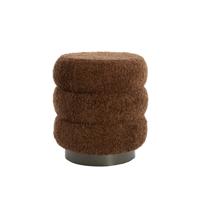 Light & Living Light&living Poef Ø40x45 cm JOBBI bruin+mat zwart - thumbnail