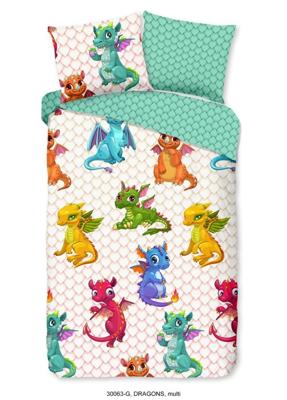 Good Morning Kinderdekbedovertrek "draken" - Multi - (140x200/220 cm) - Katoen