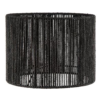Papieren Woven Lampenkap - Cilindrisch - Black - Moderne stijl - ø30 x 20 cm - E27 fitting - Voor Tafellampen en Hanglampen - Ontworpen voor woonkamer en eetkamer