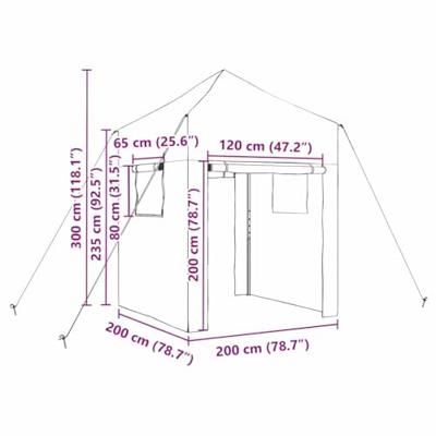 Kas met dak Groen 200 x 200 x 300 cm Staal
