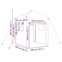 Kas met dak Groen 200 x 200 x 300 cm Staal - thumbnail