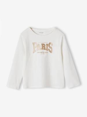 T-shirt BASICS met lange mouwen voor meisjes ecru