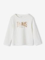 T-shirt BASICS met lange mouwen voor meisjes ecru - thumbnail