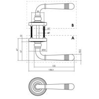 Gatdeel rechts Emily op rozet verdekt met rillen ø55x10mm met nokken zwart - thumbnail