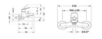 Badkraan Duravit No.1 Met Omstel Met Koppelingen Delen Chroom Hart Op Hart 15cm - thumbnail