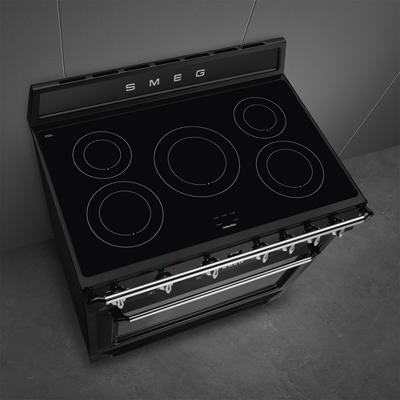 SMEG TR90IMBL Victoria Esthetisch Fornuis met Inductie Kookplaat - 90 x 60 cm - Zwart SMEG TR90IMBL Victoria Esthetisch Fornuis met Inductie Kookplaat - 90 x 60 cm - Zwart
