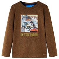 VidaXL Kindershirt met lange mouwen 116 gemêleerd cognackleur - thumbnail