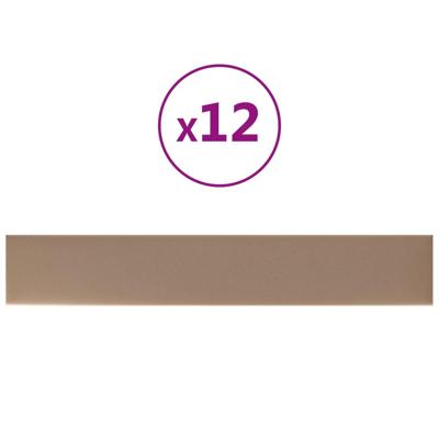 Wandpanelen 12 st 1,62 m 90x15 cm kunstleer cappuccinokleurig Wandpanelen 12 st 1,62 m 90x15 cm kunstleer cappuccinokleurig
