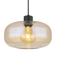Globo Zwarte hanglampGiuseppe amber glas - 15566HA - thumbnail