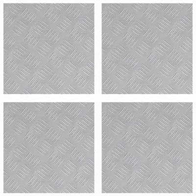 VidaXL Trap tread vierkant 4 pcs zilver 40 x 40 cm aluminium