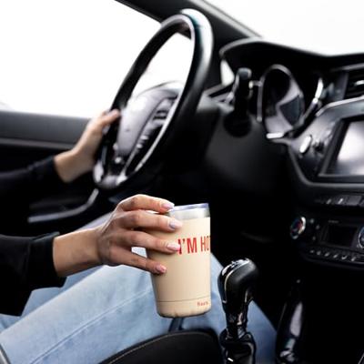 Koffiemok thermosbeker "Im hot" beige