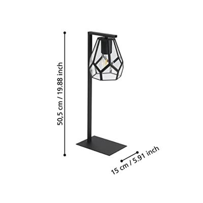 Eglo TafellampMardyke zwart met glas - 43646