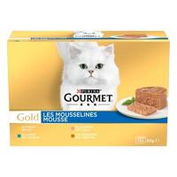 Gold mousse met kip, met zalm, met niertjes, met konijn 12x85g kattenvoer Gourmet - Gourmet - thumbnail
