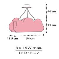 Dalber Wolken hanglampCloud roze - 41410S - thumbnail
