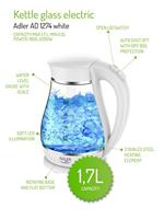 Adler AD 1274 B waterkoker 1,7 l Wit, Transparant 2200 W - thumbnail