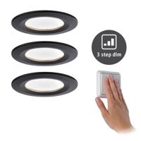 Paulmann 94474 LED-inbouwlamp Set van 3 stuks LED LED vast ingebouwd 18 W Zwart (mat) - thumbnail