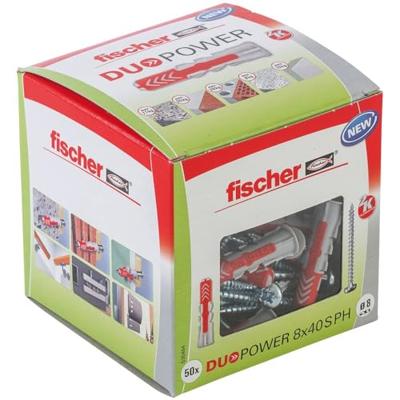Fischer 535464 DUOPOWER 8x40 S PH LD 2-componenten plug 40 mm 8 mm 50 stuk(s) Fischer 535464 DUOPOWER 8x40 S PH LD 2-componenten plug 40 mm 8 mm 50 stuk(s)
