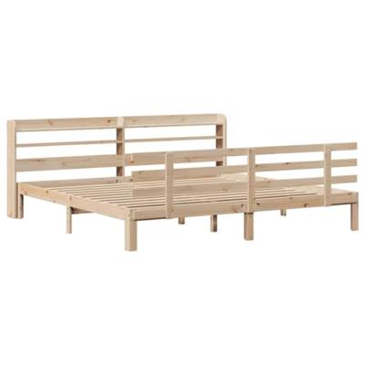 Bedframe met hoofdbord massief grenenhout 200x200 cm