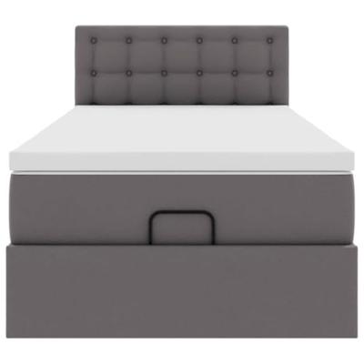 Ottomaanse bed met matras 90x200cm kunstleer grijs