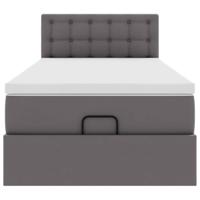 Ottomaanse bed met matras 90x200cm kunstleer grijs - thumbnail