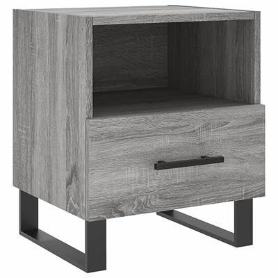 Nachtkastjes 2 st 40x35x47,5 cm bewerkt hout grijs sonoma eiken