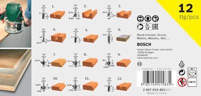 Bosch Accessoires 12 delige hardmetalen frezenset (Ø 1/4" schacht (6,35 mm) ) - 2607019465