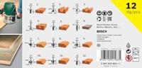 Bosch Accessoires 12 delige hardmetalen frezenset (Ø 1/4" schacht (6,35 mm) ) - 2607019465 - thumbnail