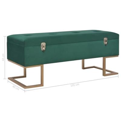 Bankje met opbergvak 105 cm fluweel groen
